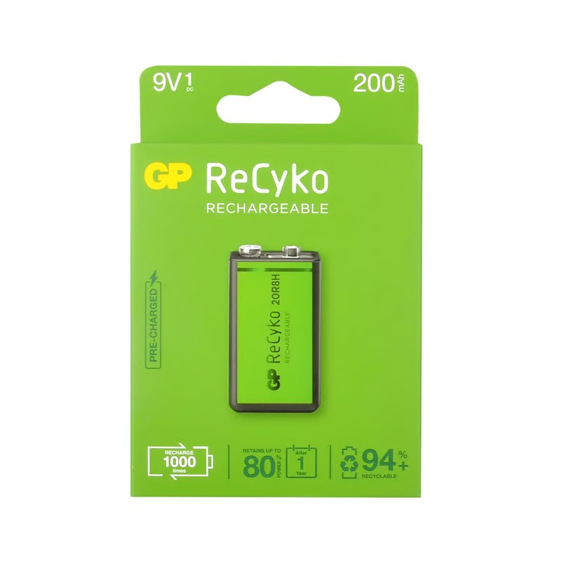 Gp Recyko 9V 200 Mah Pil Tekli Blister Şarj Edilebilir Pil