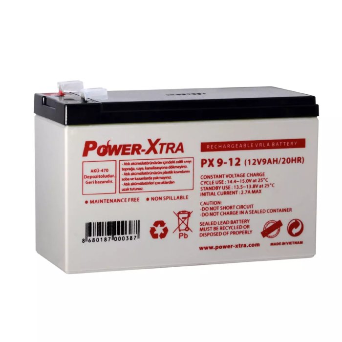 Power-Xtra Px9-12 - 12V 9 Ah Bakımsız Kuru Akü-F2