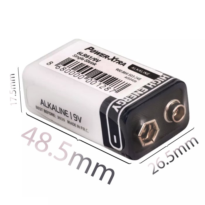 Power-Xtra 6Lr61/9V Size Alkaline Pil - Tekli Shrink