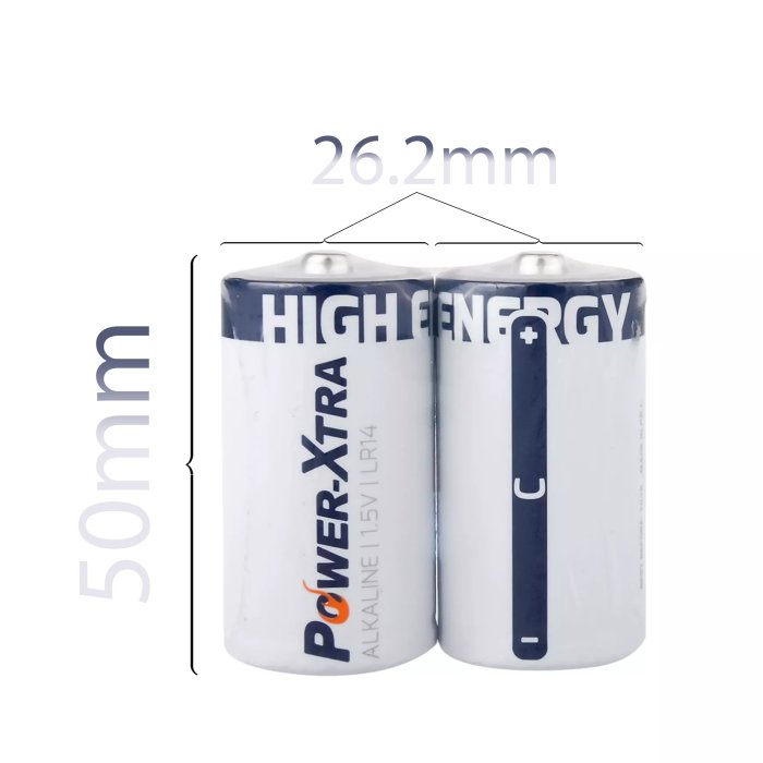 Power-Xtra Lr14/C Size Alkaline Pil - 2Li Shrink