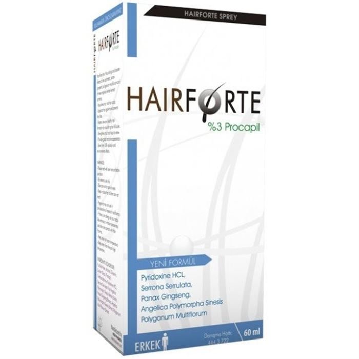Hair Pharma Hair Forte Erkek %3 Procapil 60 ml Dökülmelere Saç Spreyi