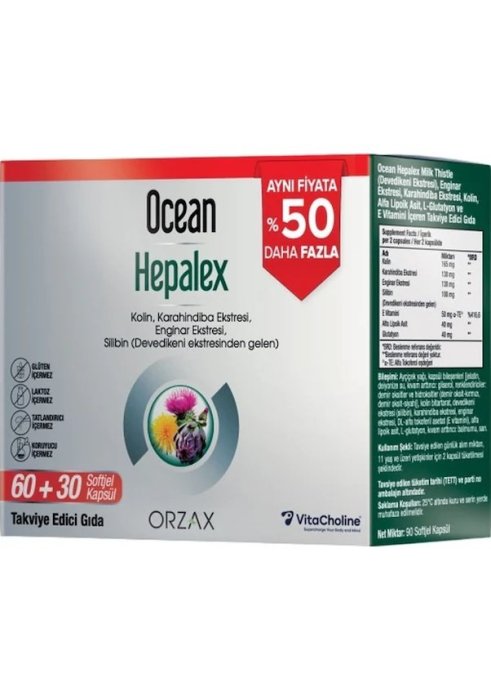 Ocean Hepalex 60+30 Softjel Kapsül - %50 Daha Fazla