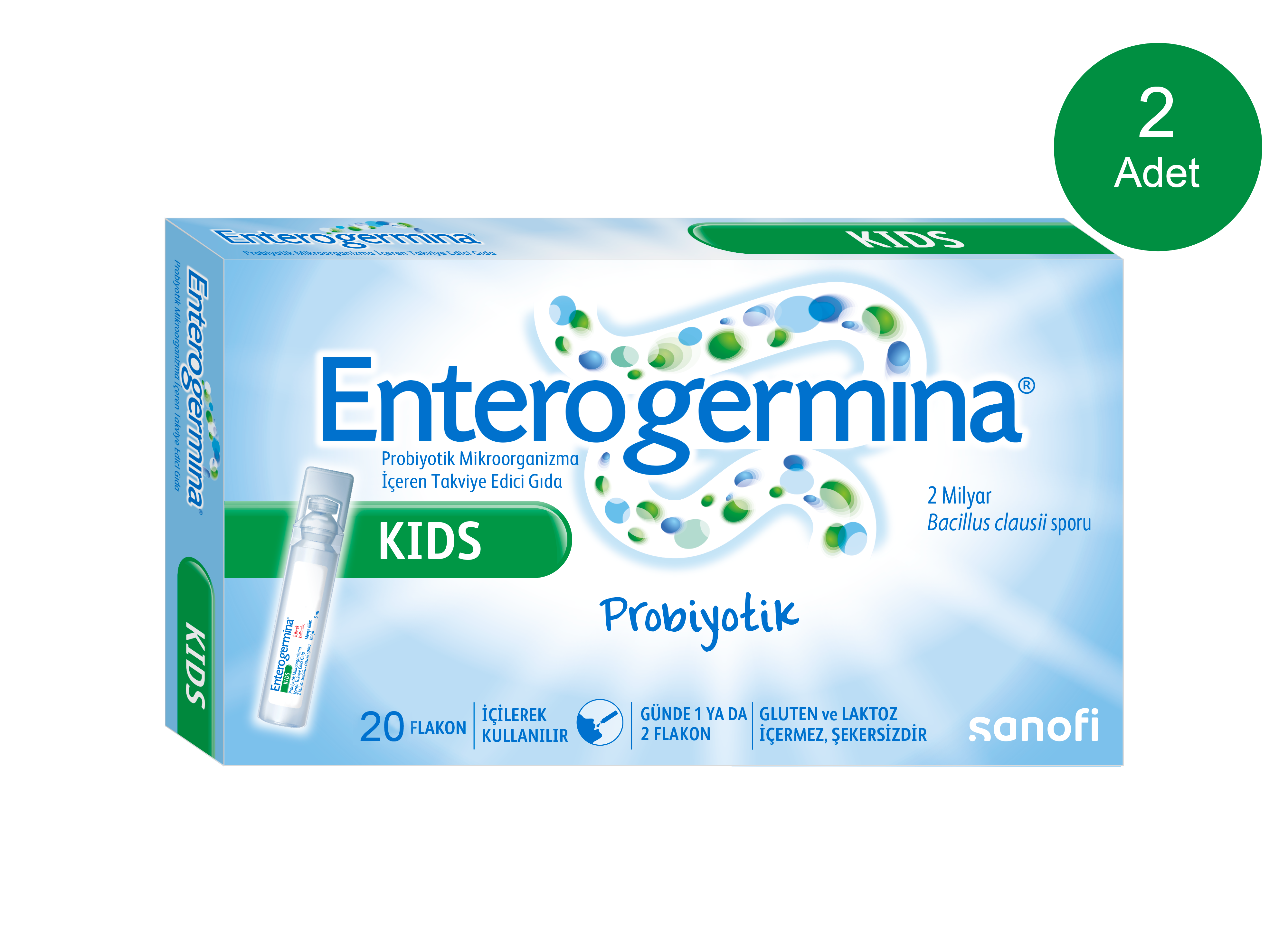 Enterogermina Çocuklar İçin 5 ml 20 Flakon 2 Adet