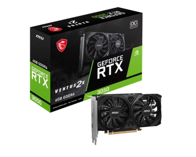 MSI GeForce RTX 3050 VENTUS 2X E 6G OC 6GB GD6 Ekran Kartı