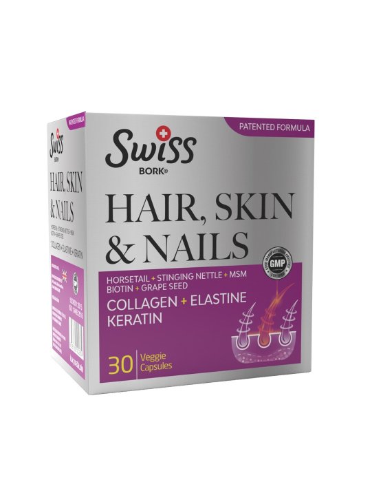 Swiss Bork Hair Skin Nail 30 Veggie Kapsül