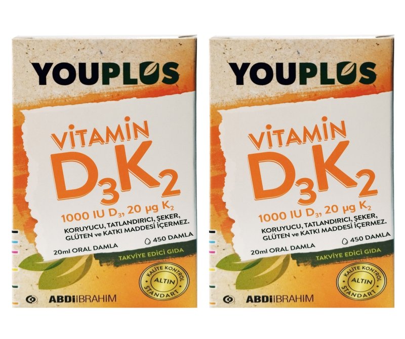 Youplus D3K2 1000 Iu 20 Ml Damla 2 Adet