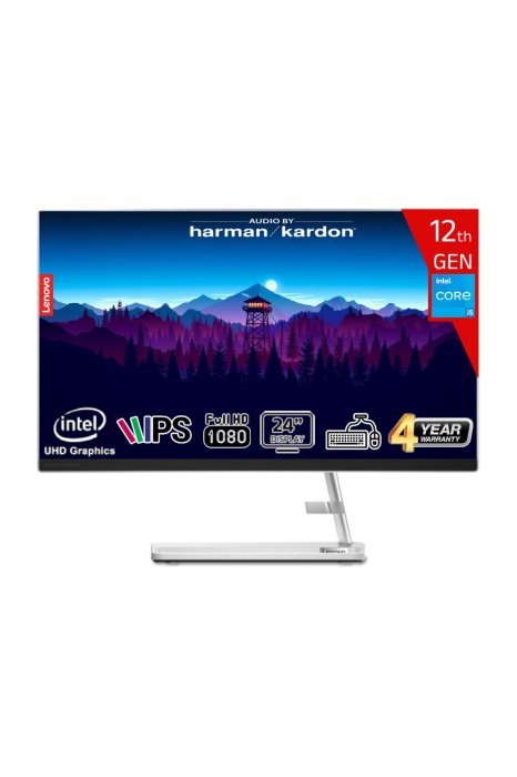LENOVO i5-12450H 32GB 512GB SSD 23.8 FHD IPS FreeDos F0GH01GDTR-32512 Beyaz AIO Bilgisayar