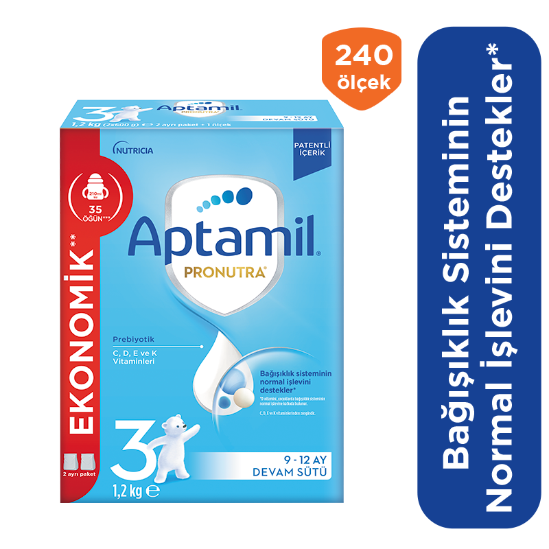 Aptamil 3 Devam Sütü 1200 gr 9-12 Ay