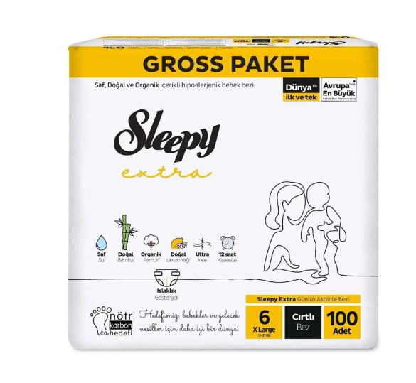 Sleepy Extra Gross Bebek Bezi XL 6 Numara 100 Adet