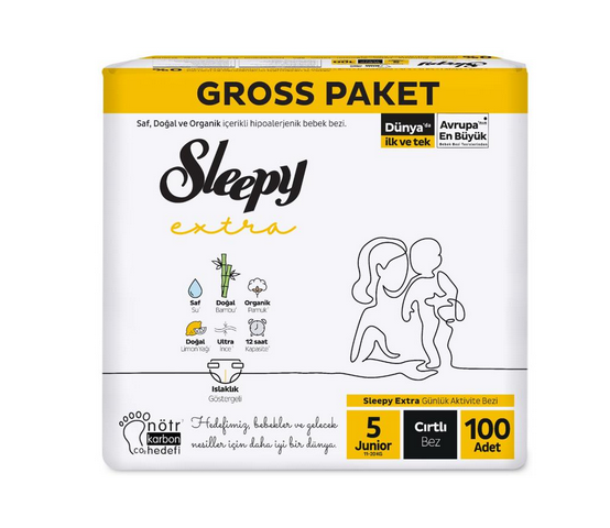 Sleepy Extra Gross Bebek Bezi Junior 5 Numara 100 Adet