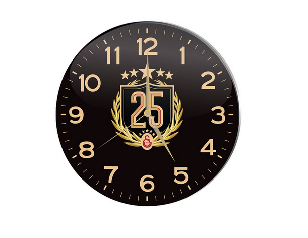 Galatasaray 25. Şampiyonluk Duvar Saati Siyah