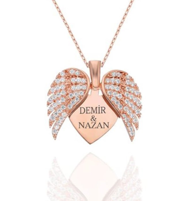 Altın Kaplama Kişiye Özel Melek Kolye