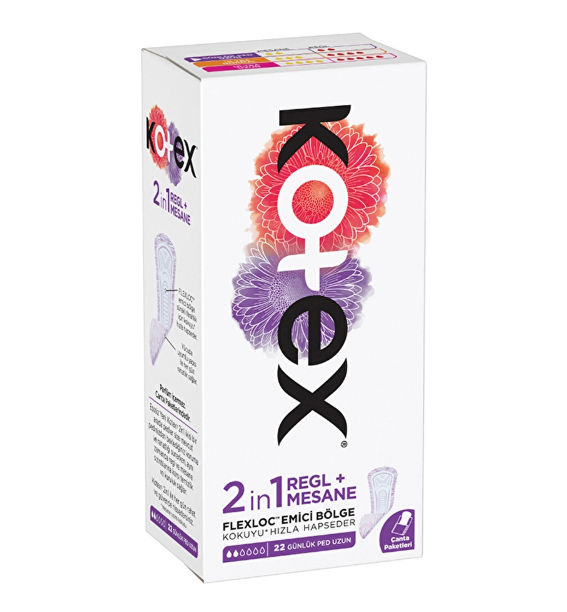 Kotex 2 in 1 Regl + Günlük Mesane Pedi 22'li