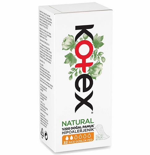 Kotex Natural İnce Günlük Ped 32'li