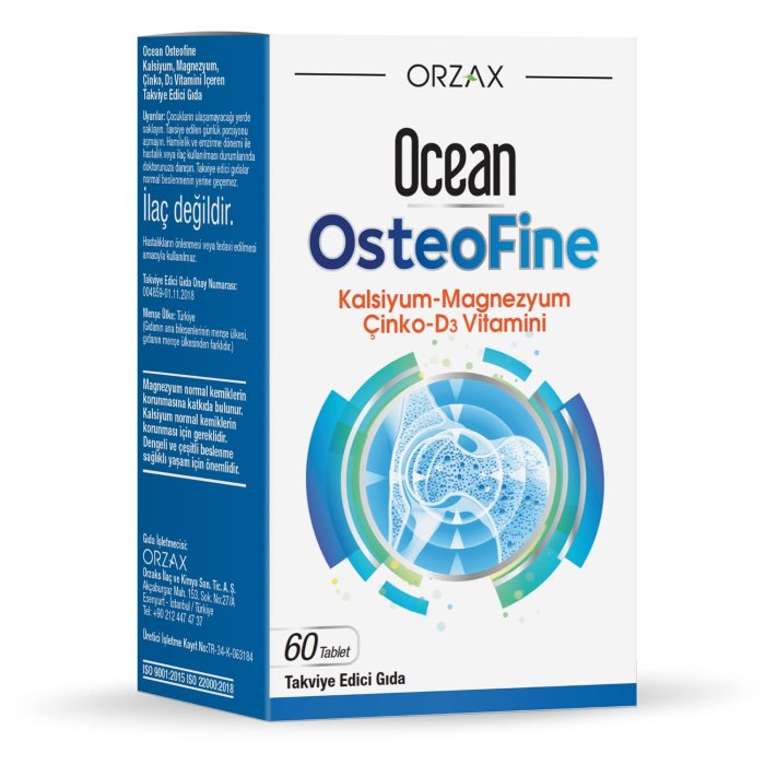 Ocean Osteofine 1 Alana 1 Bedava 60+60 Tablet Takviye Edici Gıda