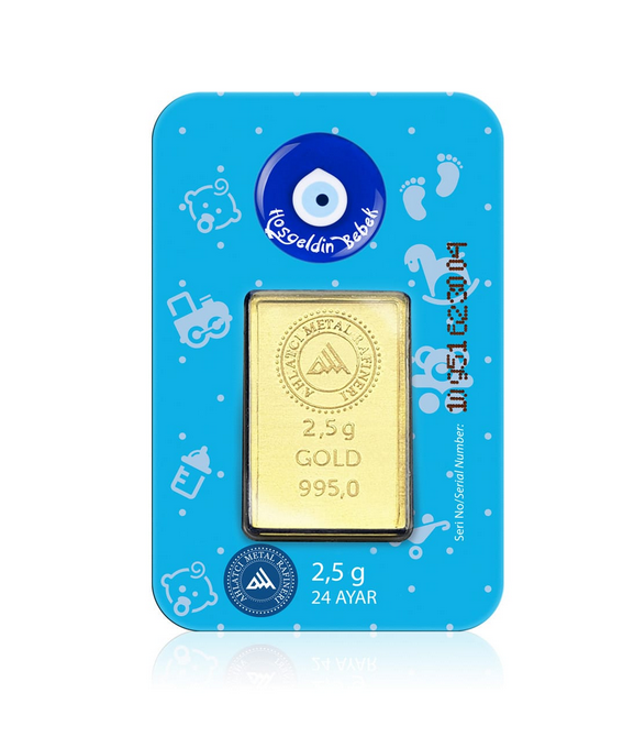 Ahlatcı 24 Ayar 2.5g Altın Erkek Bebek