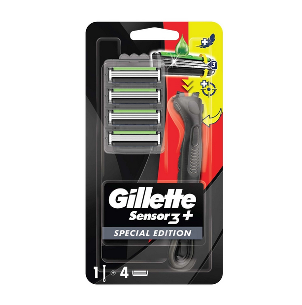 Gillette Sensor3+ Special Edition Başlıklı Tıraş Makinesi + 4 Adet Yedek Tıraş Bıçağı