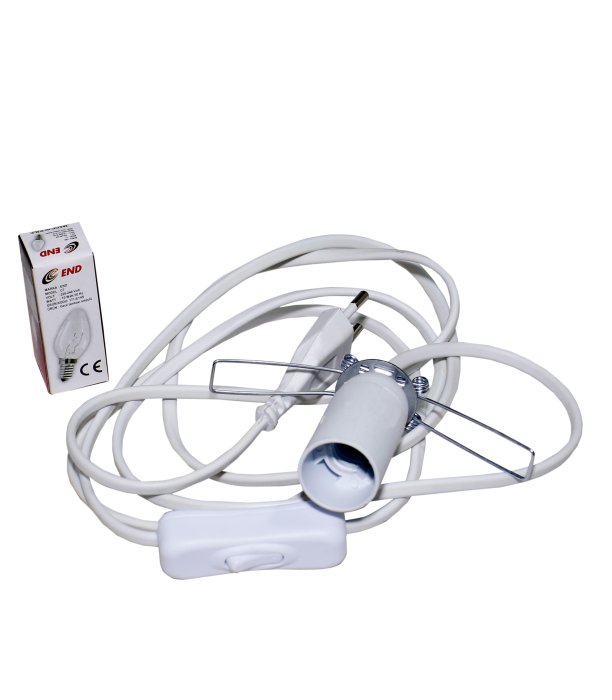 Tuz Lambası Kablosu  Beyaz 1,5 Metre Ve Ampul