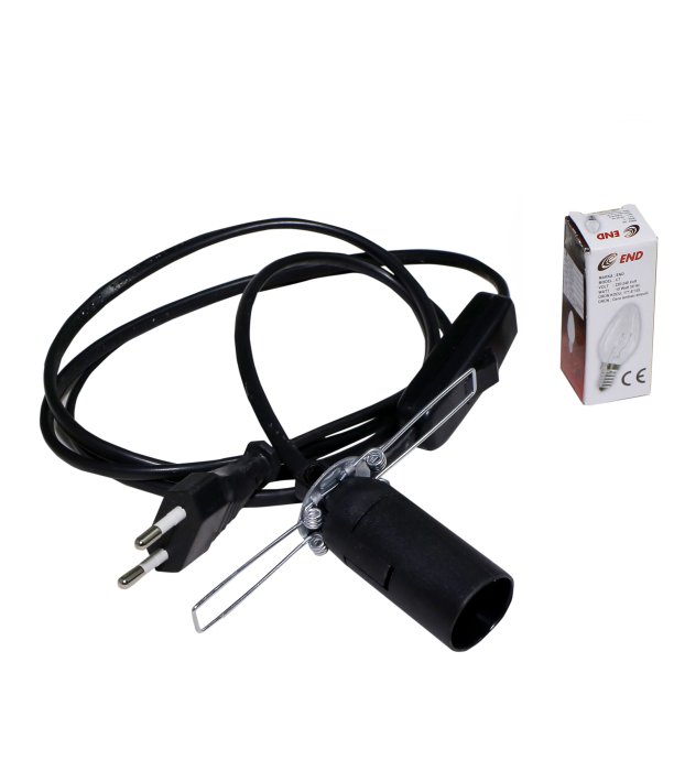 Tuz Lambası Kablosu  Siyah 1,5 Metre Ve Ampul