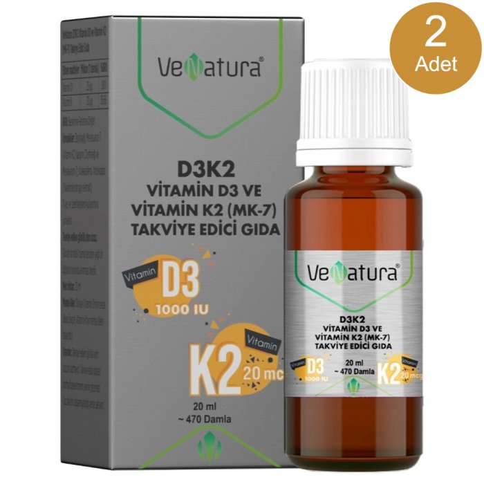Venatura Vitamin D3K2 20 Ml Damla 2 Adet