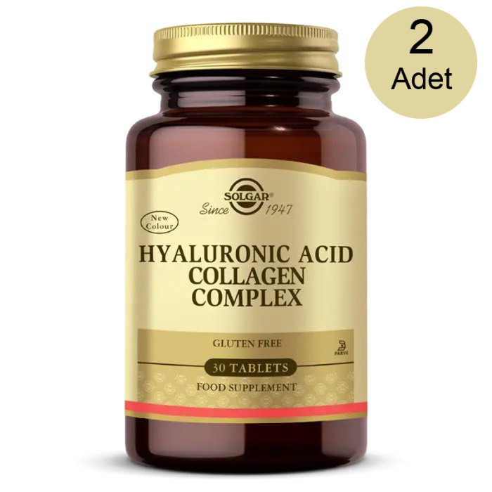 Solgar Hyaluronic Acid Collagen Complex 120 Mg 30 Tablet 2'Li