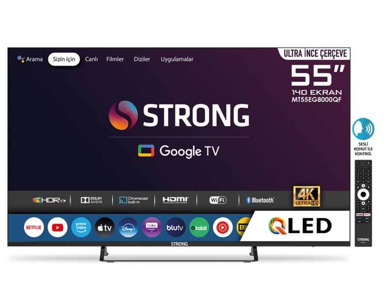 Strong MT55EG8000QF 55" 140 Ekran 4K Ultra HD Qled Google