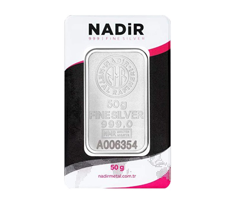 Nadir Gold 50 Gram Külçe Gümüş 999 Ayar