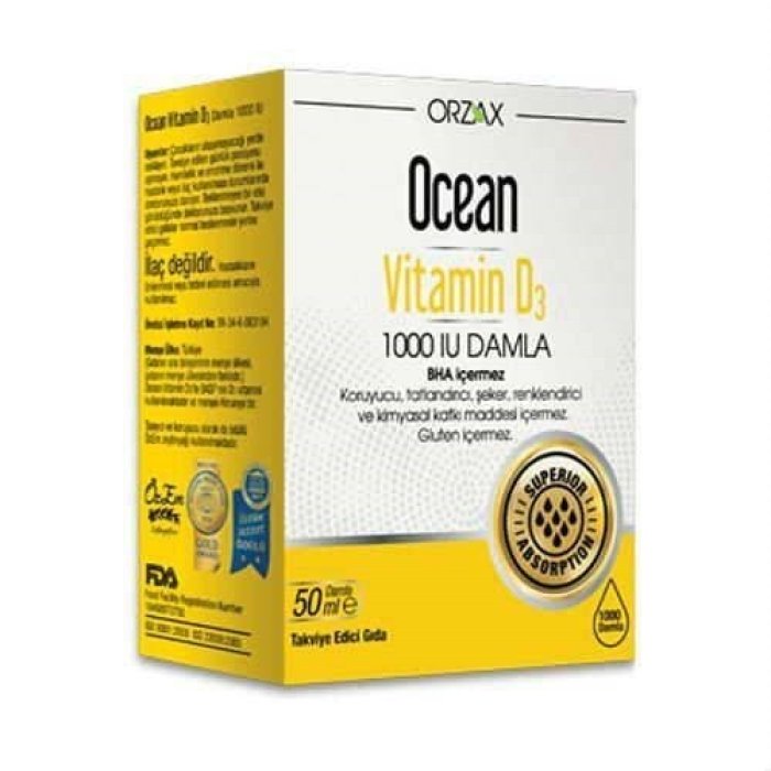 Ocean Vitamin D3 1000 Iu 50 Ml Damla