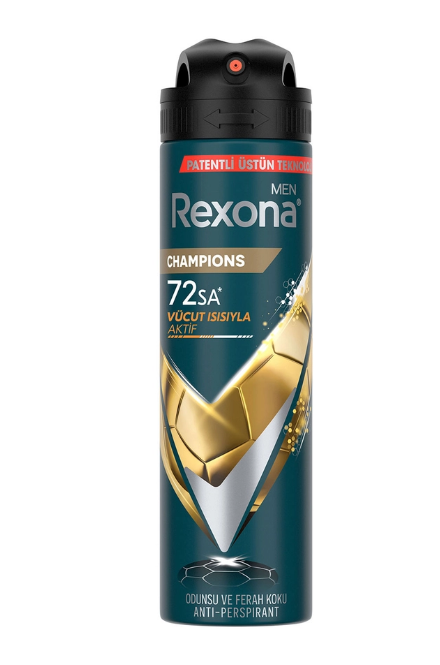 Rexona Men Erkek Sprey Deodorant Champions 72 Saat Kesintisiz Koruma 150 ml