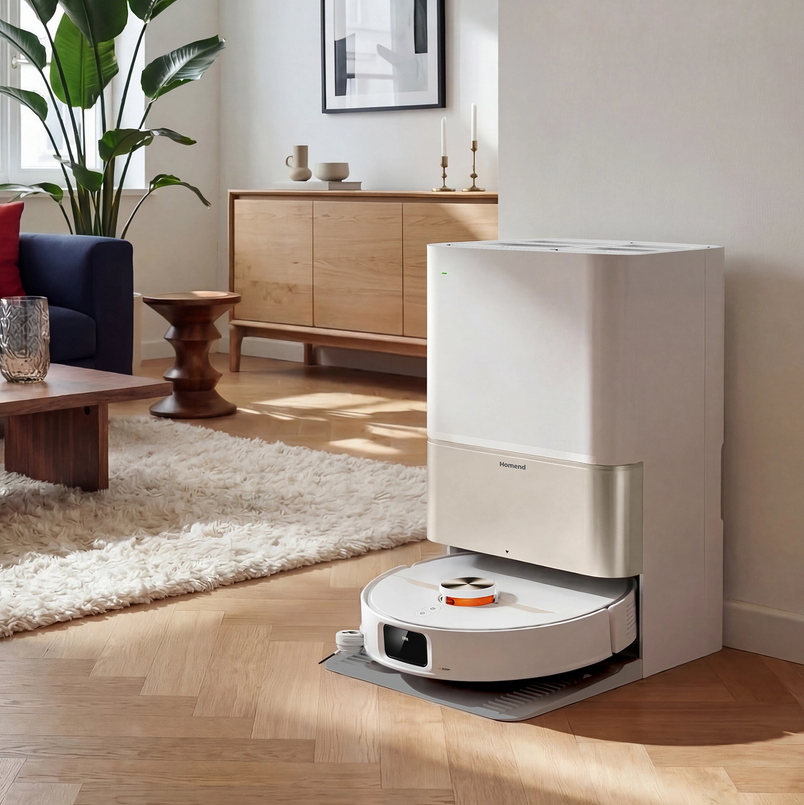 Homend Alex 50 Pro Ulticlean AI Destekli Akıllı Robot Süpürge 28000 Pa Emiş Güçlü Beyaz