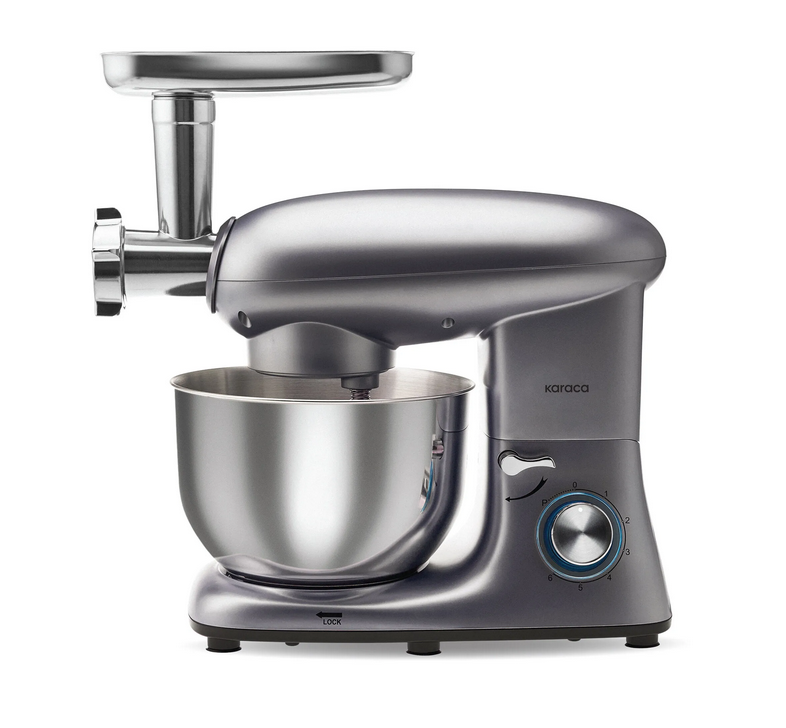 Karaca Multichef Kıyma Çekme Sucuk-Sosis İçli Köfte Aparatlı Hamur Yoğurma Makinesi Antrasit 1900W 5,5L