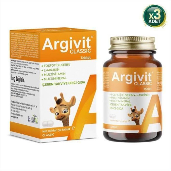 Argivit Classic Takviye Edici Gıda 30 Tablet 3 Adet