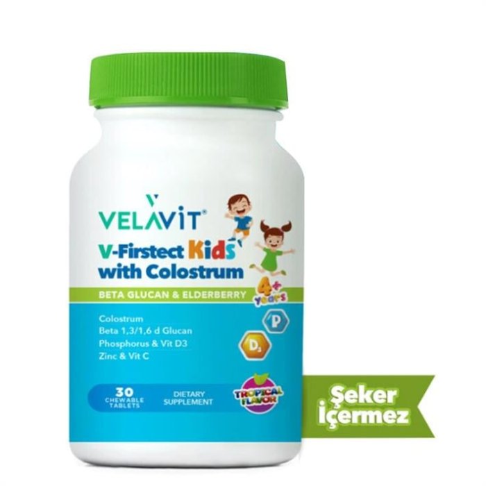 Velavit V-Firstect Kids With Colostrum Takviye Edici Gıda 30 Kapsül