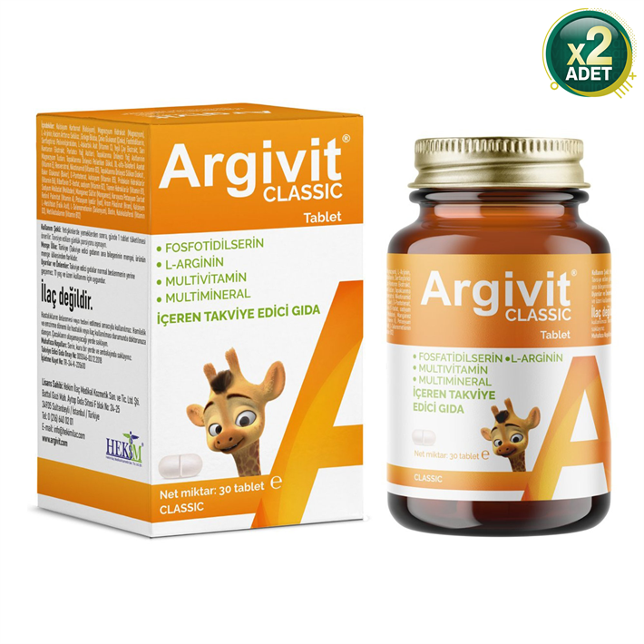 Argivit Classic 30 Tablet 2 Adet (Ilaç Kutusu Hediyeli)