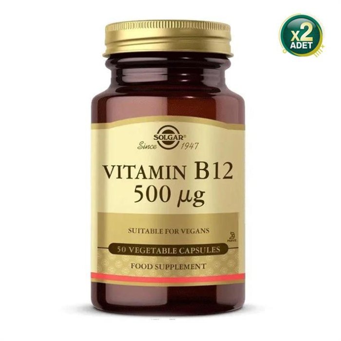 Solgar Vitamin B12 500 Mcg 50 Kapsül 2 Adet