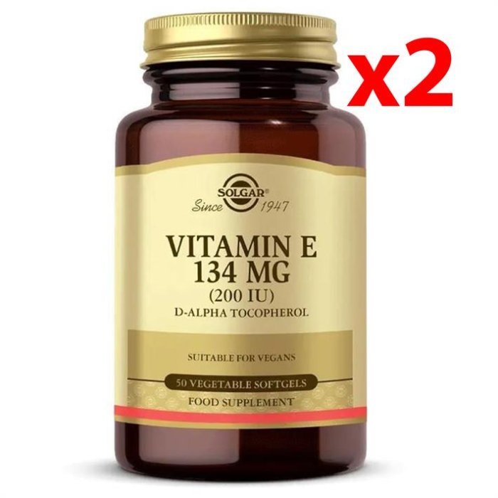 Solgar Vitamin E 200 IU 50 Kapsül 2 Adet