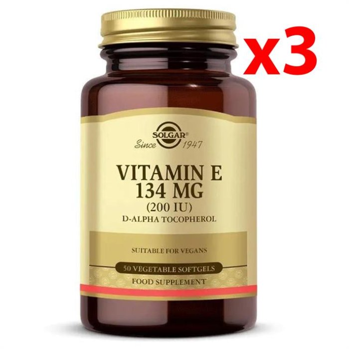 Solgar Vitamin E 200 IU 50 Kapsül 3 Adet