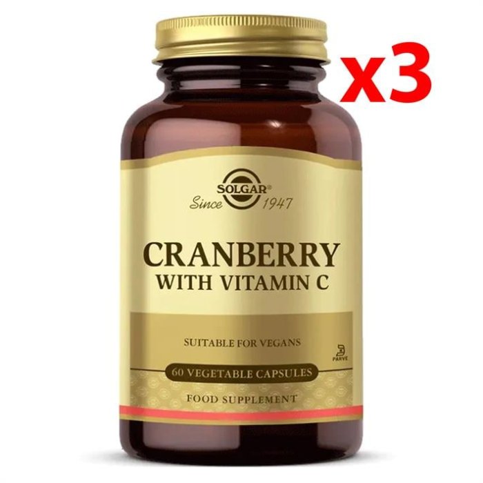 Solgar Cranberry With Vitamin C 60 Kapsül 3 Adet