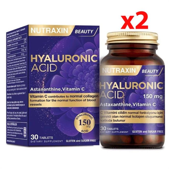 Nutraxin Hyaluronik Asit Takviye Edici Gıda 30 Tablet 2 Adet