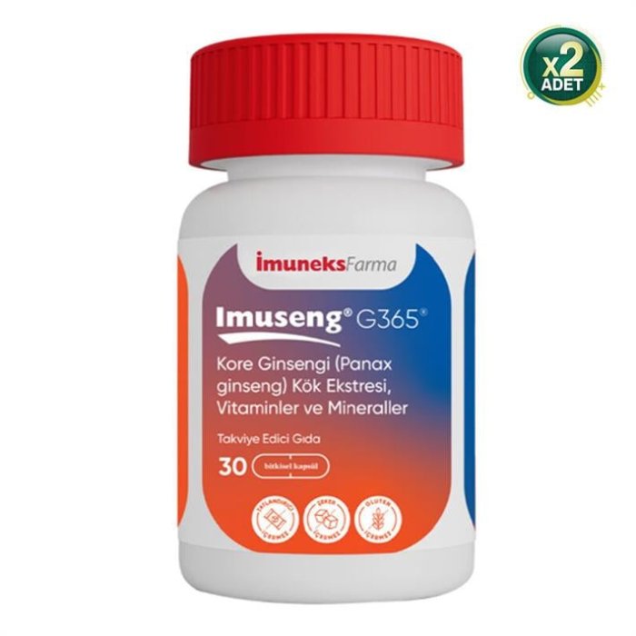 Imuneks Imuseng G365 Takviye Edici Gıda 30 Kapsü 2 Adetl