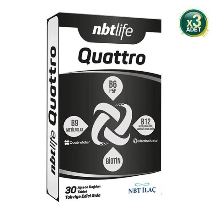 Nbt Life Quattro Takviye Edici Gıda 30 Tablet 3 Adet
