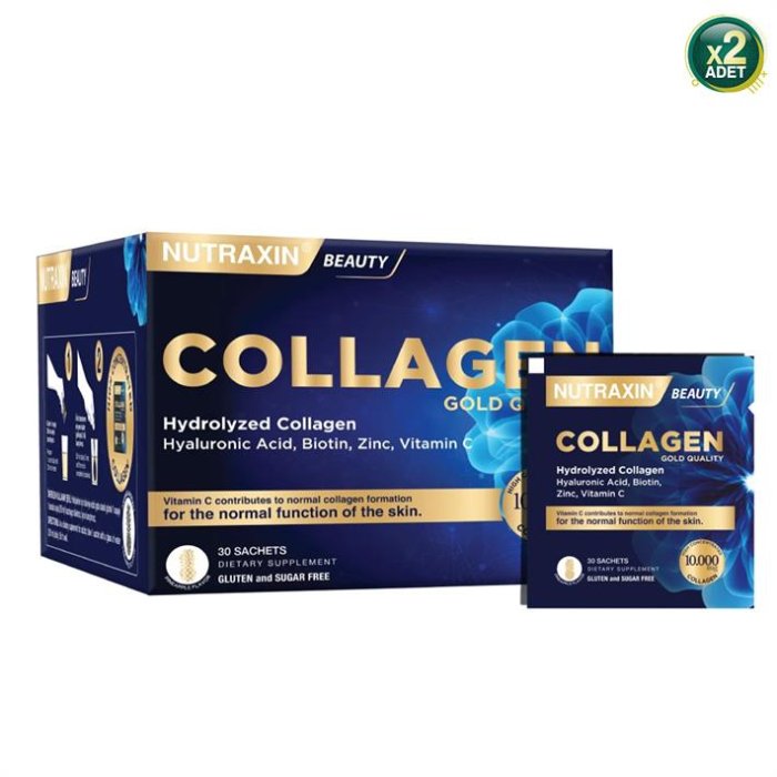 Nutraxin Collagen Gold Quauty Takviye Edici Gıda 30 Saşe 2 Adet