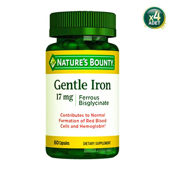 Nature's Bounty Gentle Iron 17 Mg 60 Kapsül 4 Adet