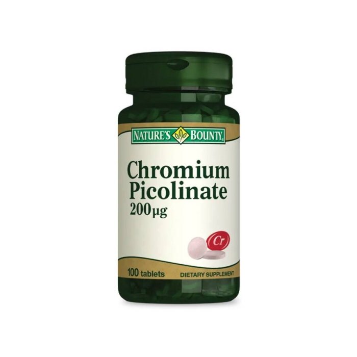 Nature's Bounty Chromium Picolinate 200 Mcg 100 Tablet