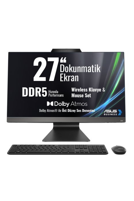 ASUS M3702WFAT-BPF0050 AMD Ryzen 5 7520U 16GB RAM 512GB SSD 27 inç FHD Dokunmatik All in One PC