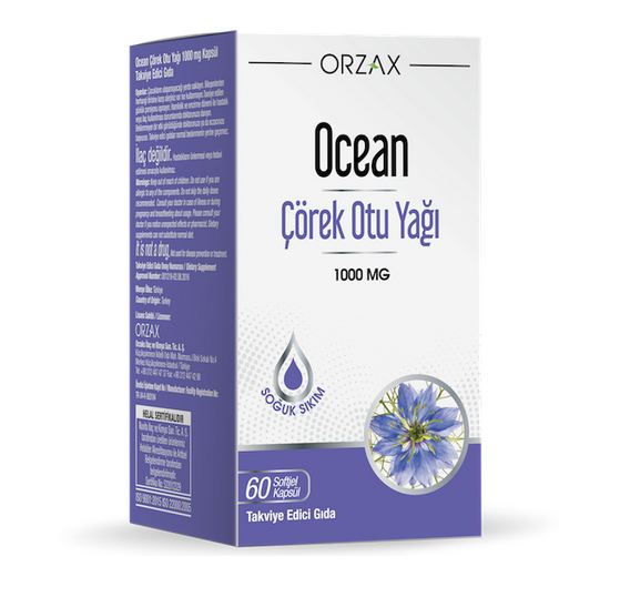 Ocean Çörek Otu Yağı 1000 Mg 60 Kapsül  2 Li
