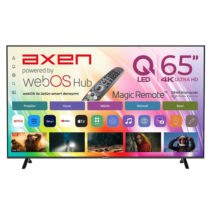 Axen AX65QMN252 65'' UHD Webos 2.0 Qled Tv