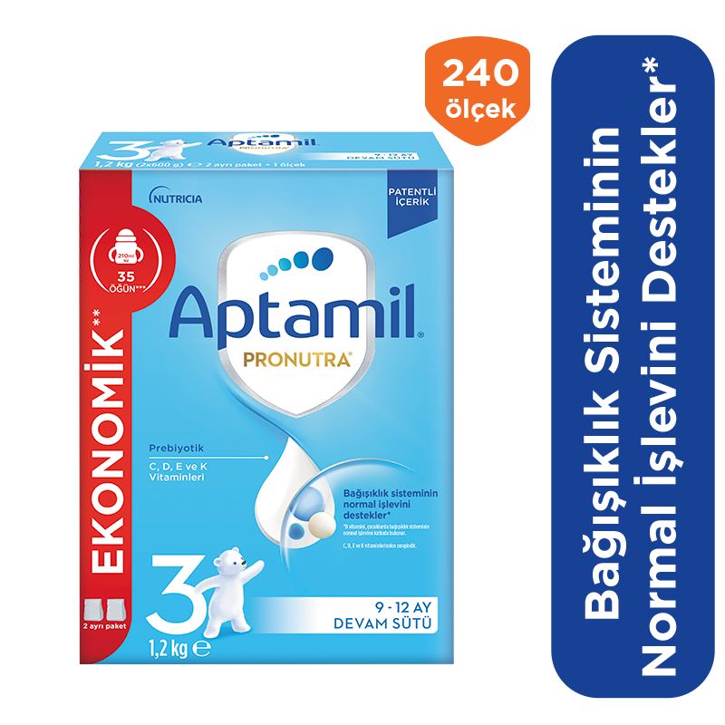 Aptamil 3 Devam Sütü 1200 gr 9-12 Ay