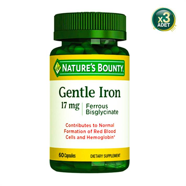 Nature's Bounty Gentle Iron 17 Mg 60 Kapsül 3 Adet