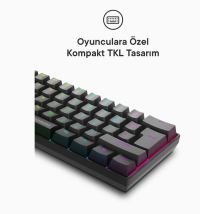 Everest Amber Type-C Bağlantılı RGB Ledli Mekanik Gaming Oyuncu Klavye